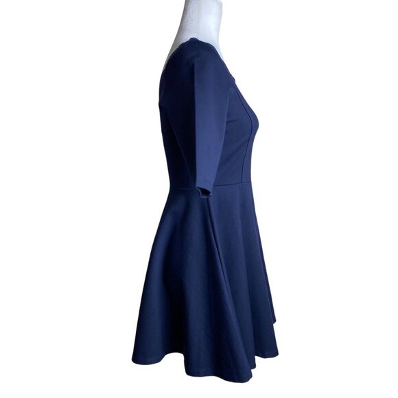 Lulus NWT Tip the Scallops Navy Blue Scalloped Skater Dress Cocktail Womens Sz S - Picture 10 of 14